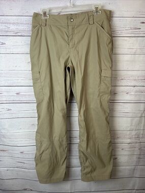 Duluth Trading Co Womens Khaki Tan Hiking Cargo Utility Outdoor Pants Size 12x29